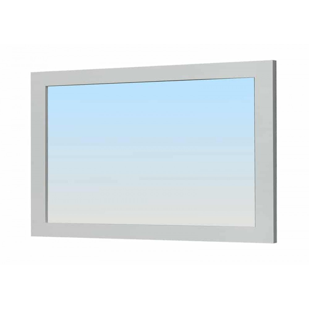 Miroir simple de salle de bain avec cadre blanc 120×70 cm