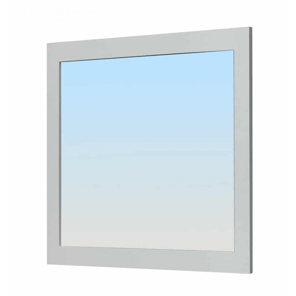 Miroir simple de salle de bain avec cadre blanc 60×70 cm