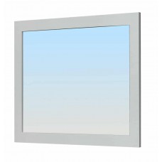 Miroir simple de salle de bain avec cadre blanc 80×70 cm