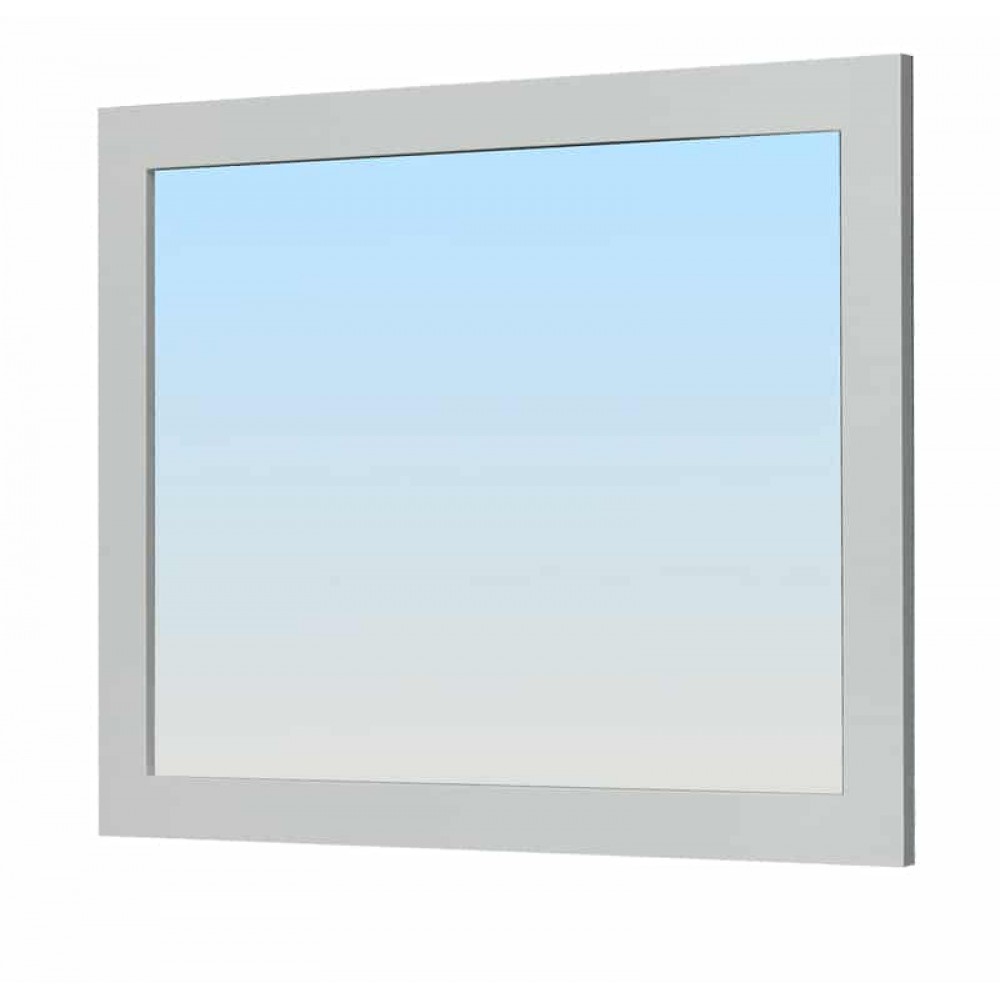 Miroir simple de salle de bain avec cadre blanc 100×70 cm