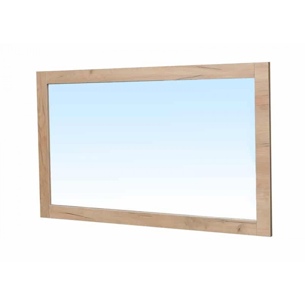 Miroir simple de salle de bain avec cadre chêne 120×70 cm