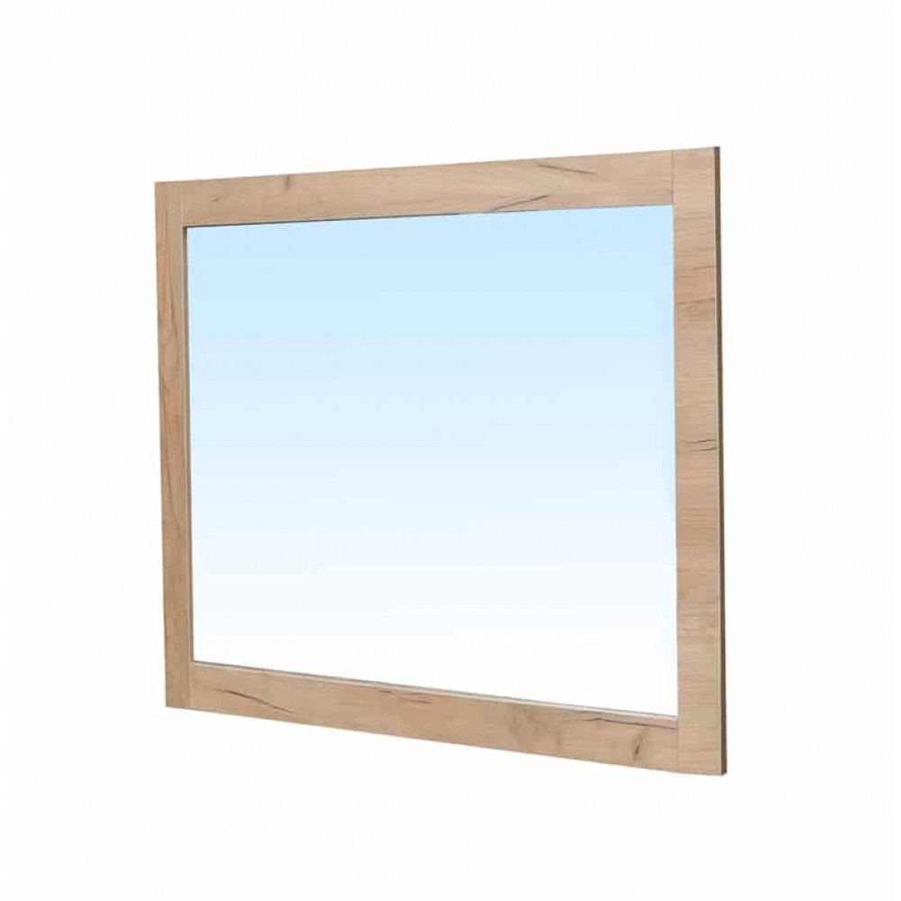 Miroir simple de salle de bain avec cadre chêne 60×70 cm