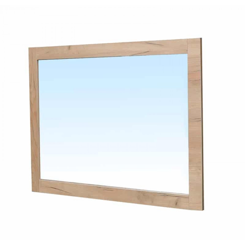 Miroir simple de salle de bain avec cadre chêne 80×70 cm