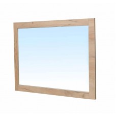 Miroir simple de salle de bain avec cadre chêne 80×70 cm