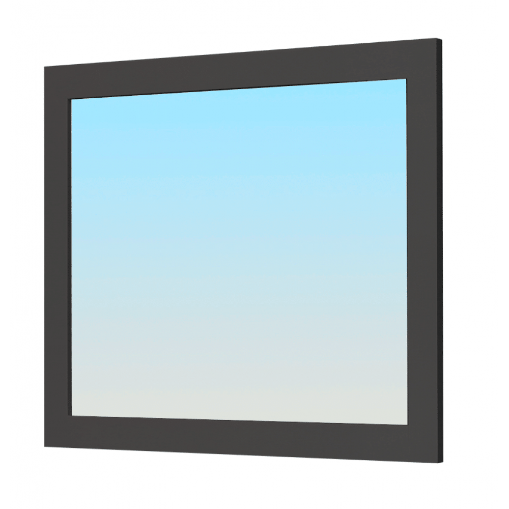 Miroir simple de salle de bain avec cadre gris 80×70 cm